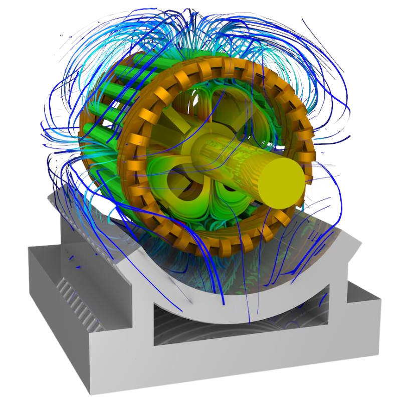 Gearbox simulation image via ansys