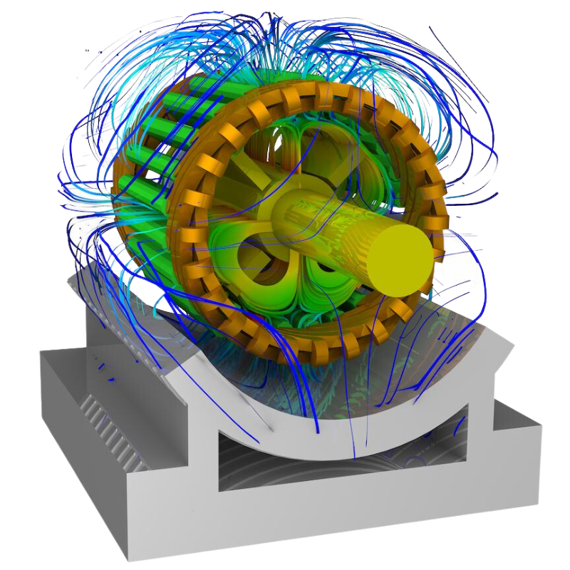 Gearbox simulation image via ansys